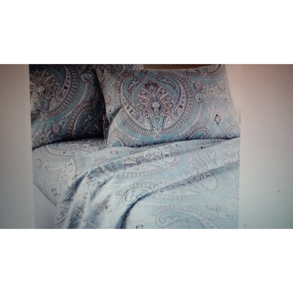 NEW Southshore Fine Linens Classic Paisley BLUE Ultra-Soft 4Pc Sheet Set Full Sz